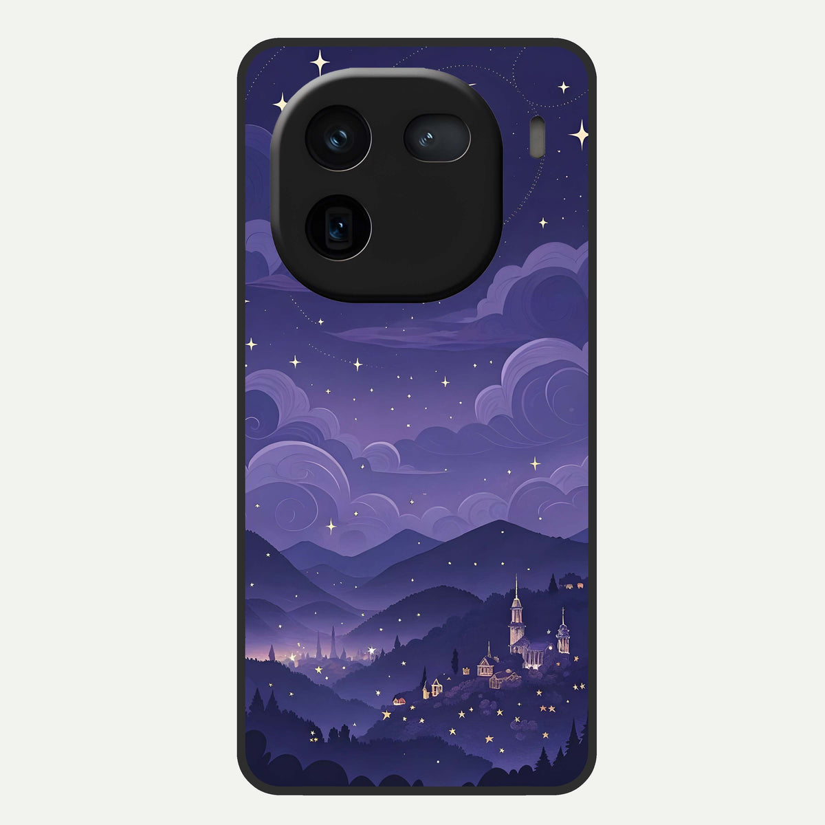  Minimal Night View Glass Case For iQOO 12 5G back cover – full design glossy printed glass finish