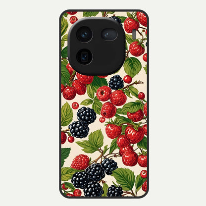  Mixed Berry Collage Glass Case For iQOO 12 5G back cover – full design glossy printed glass finish
