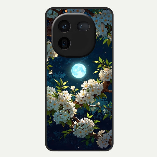  Moonlit Blossom Dream Glass Case For iQOO 12 5G back cover – full design glossy printed glass finish