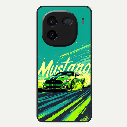  Mustang Bang Glass Case For iQOO 12 5G back cover – full design glossy printed glass finish
