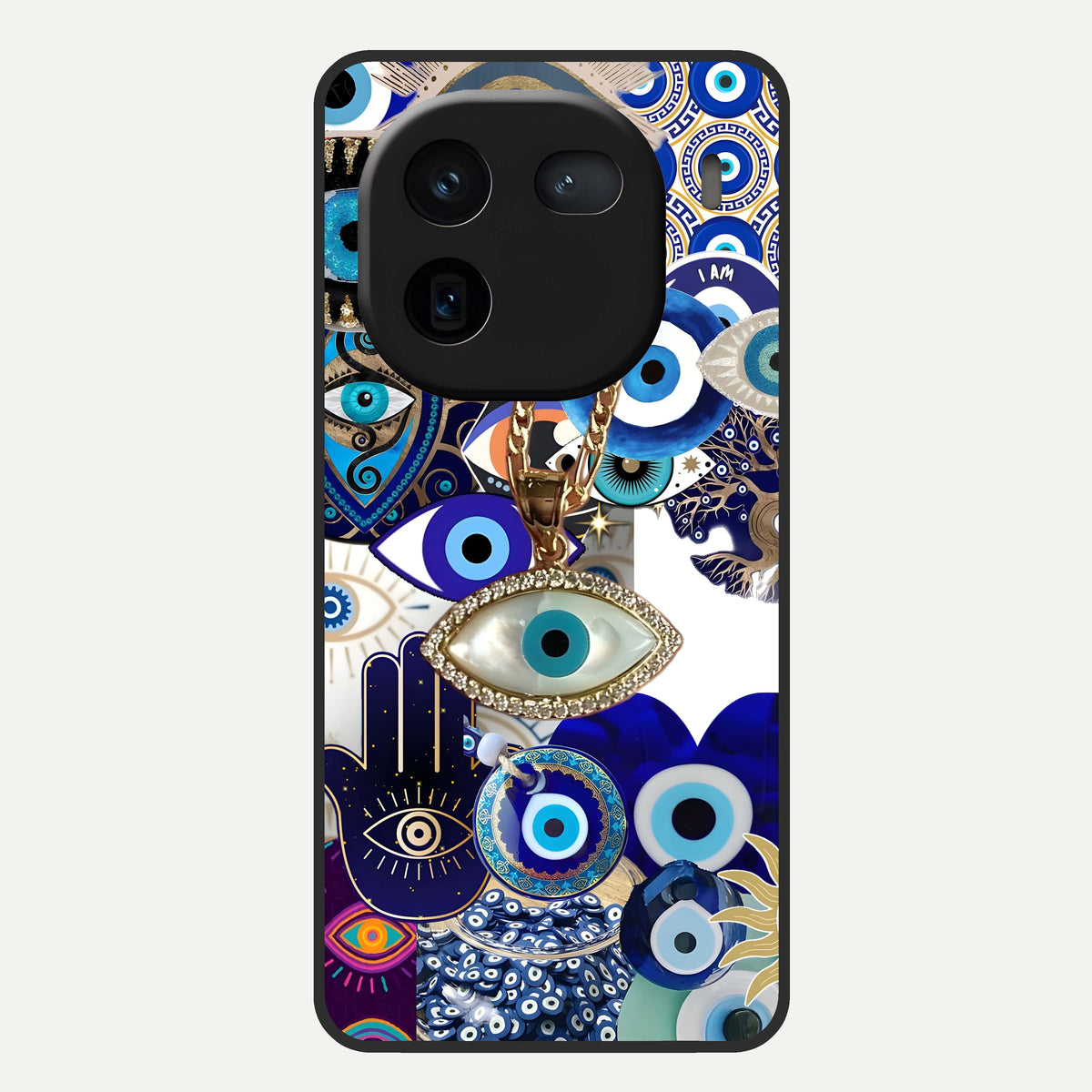  Mystic Charm Eye Glass Case For iQOO 12 5G back cover – full design glossy printed glass finish