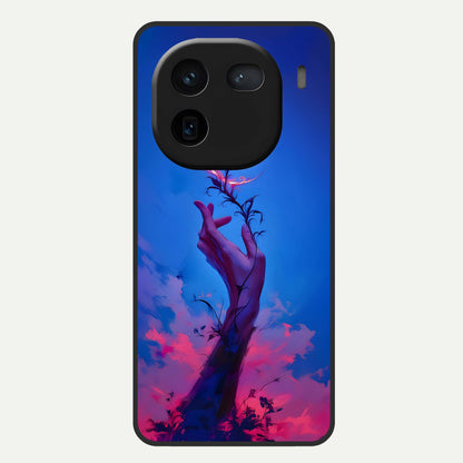 Mystic Hand Glass Case For iQOO 12 5G back cover – full design glossy printed glass finish
