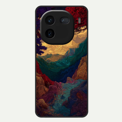  Mystic Valley Light Glass Case For iQOO 12 5G back cover – full design glossy printed glass finish