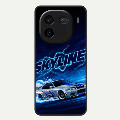  Neon Drift Beast Glass Case For iQOO 12 5G back cover – full design glossy printed glass finish