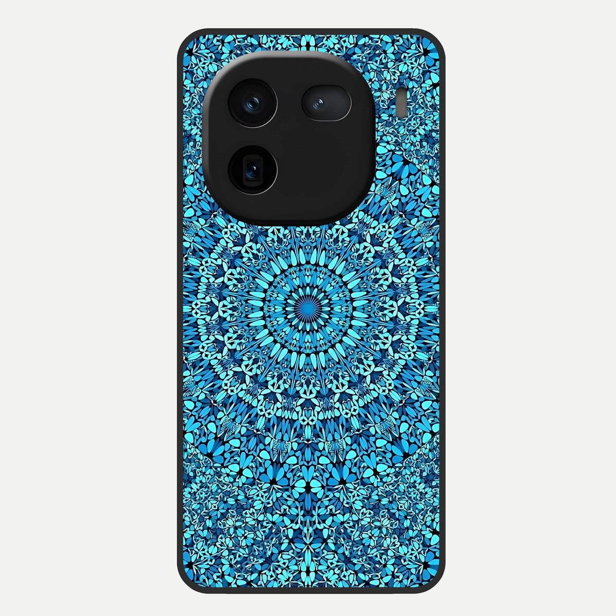  Ocean Bloom Mandala Glass Case For iQOO 12 5G back cover – full design glossy printed glass finish