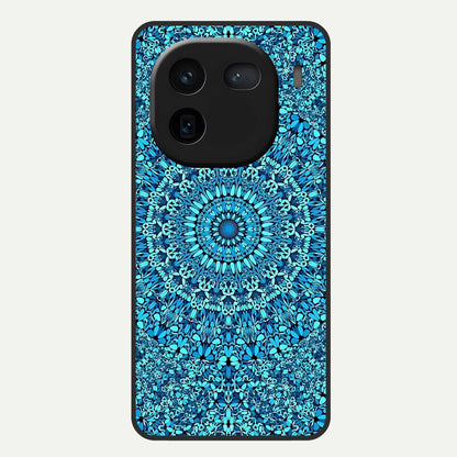  Ocean Bloom Mandala Glass Case For iQOO 12 5G back cover – full design glossy printed glass finish