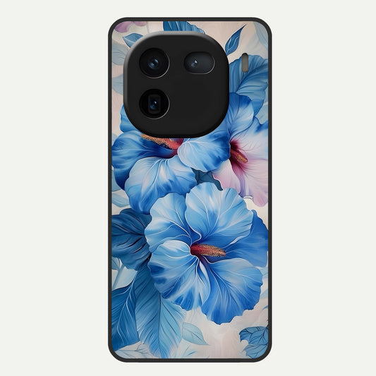  Ocean Hibiscus Grace Glass Case For iQOO 12 5G back cover – full design glossy printed glass finish