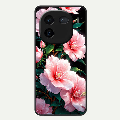  Peach Flower Glass Case For iQOO 12 5G back cover – full design glossy printed glass finish