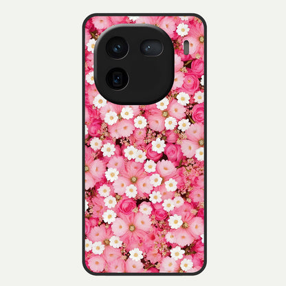  Pink Daisy Bliss Glass Case For iQOO 12 5G back cover – full design glossy printed glass finish