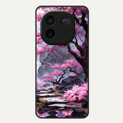  Pink Sunflower Glow Glass Case For iQOO 12 5G back cover – full design glossy printed glass finish