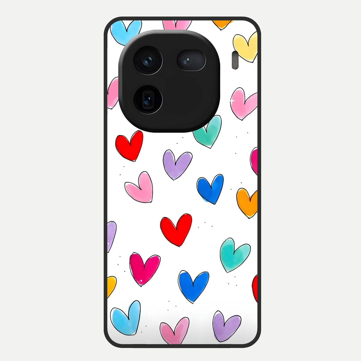  Playful Love Doodles Glass Case For iQOO 12 5G back cover – full design glossy printed glass finish