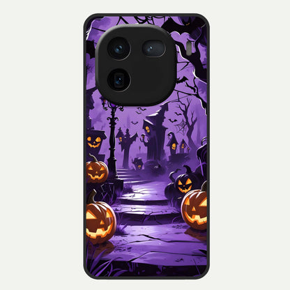  Pumpkin Patch Halloween Glass Case For iQOO 12 5G back cover – full design glossy printed glass finish