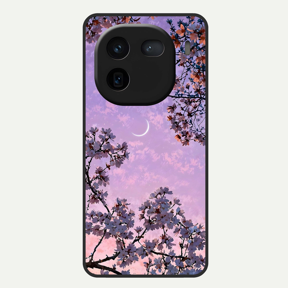  Purple Serenity Moon Glass Case For iQOO 12 5G back cover – full design glossy printed glass finish