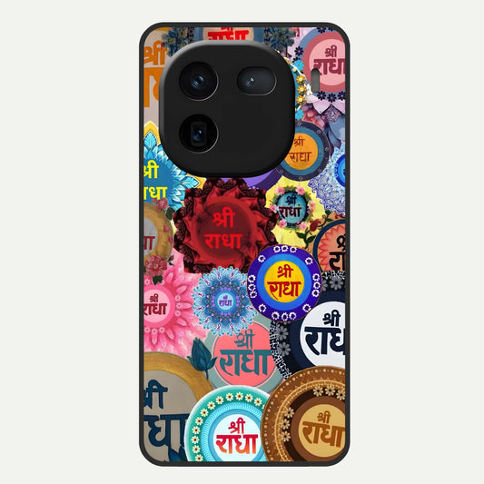  Radha Divine Bloom Glass Case For iQOO 12 5G back cover – full design glossy printed glass finish