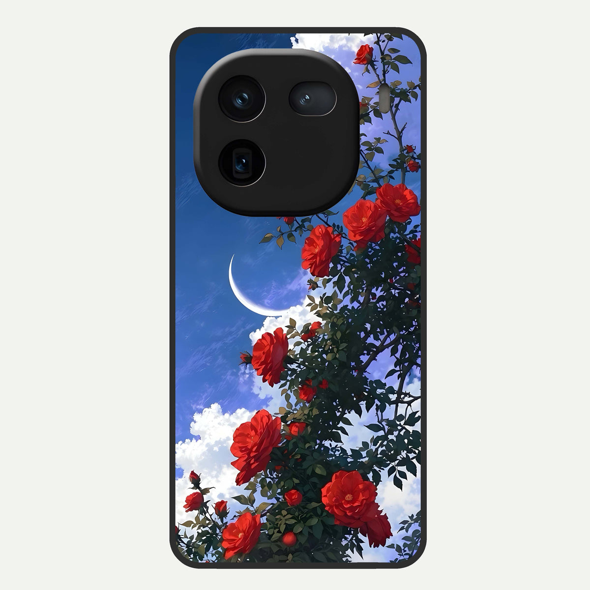  Rose Drift Flowers Glass Case For iQOO 12 5G back cover – full design glossy printed glass finish