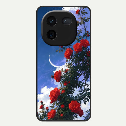  Rose Drift Flowers Glass Case For iQOO 12 5G back cover – full design glossy printed glass finish