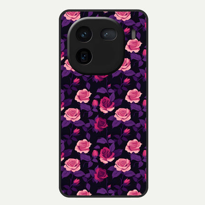  Rose Garden Twilight Glass Case For iQOO 12 5G back cover – full design glossy printed glass finish