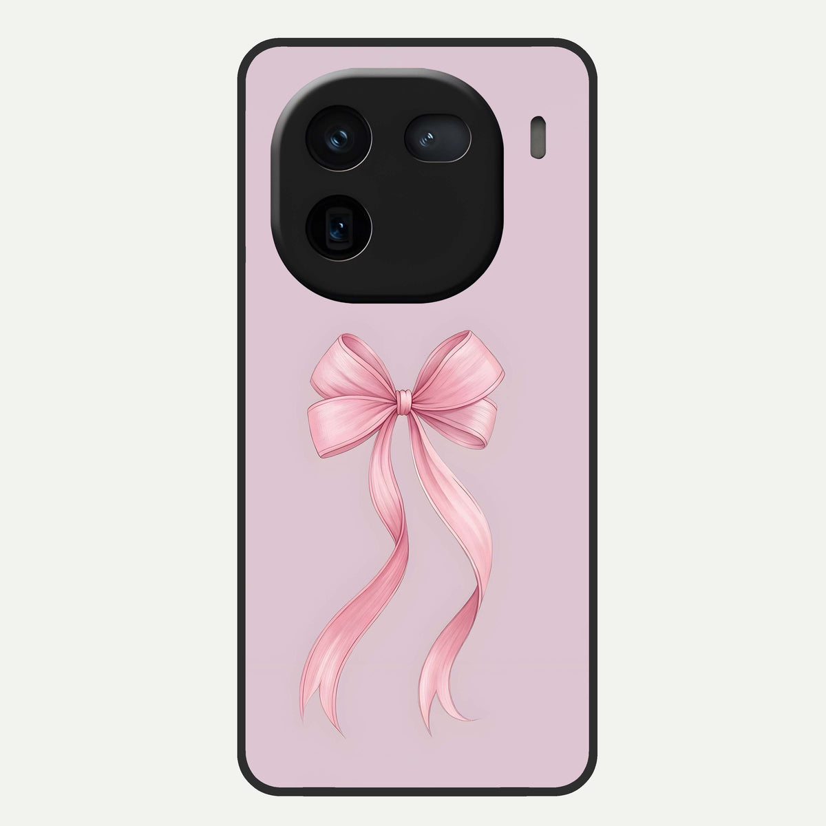  Soft Blush Bow Glass Case For iQOO 12 5G back cover – full design glossy printed glass finish