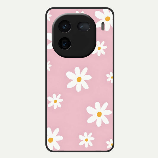  Soft Daisy Bliss Glass Case For iQOO 12 5G back cover – full design glossy printed glass finish