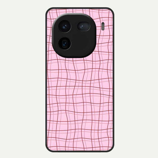  Soft Grid Bliss Glass Case For iQOO 12 5G back cover – full design glossy printed glass finish