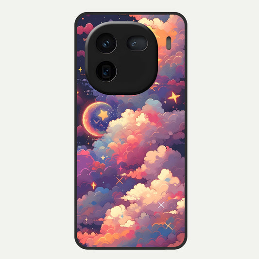  Starlit Dream Clouds Glass Case For iQOO 12 5G back cover – full design glossy printed glass finish