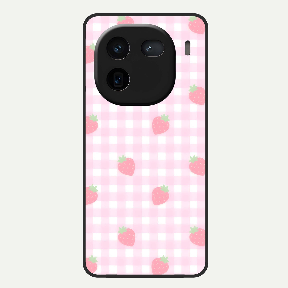  Strawberry Picnic Love Glass Case For iQOO 12 5G back cover – full design glossy printed glass finish