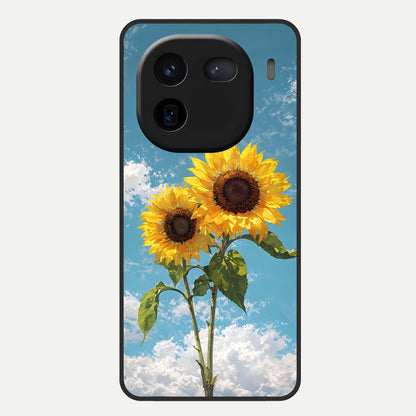  Sunlit Daisy Glow Glass Case For iQOO 12 5G back cover – full design glossy printed glass finish