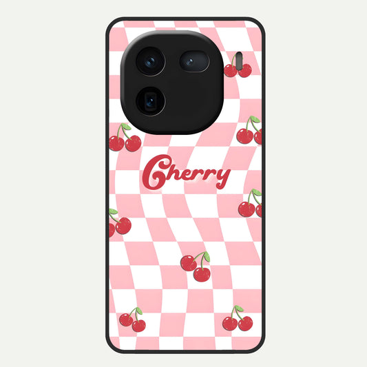  Sweet Cherry Vibes Glass Case For iQOO 12 5G back cover – full design glossy printed glass finish