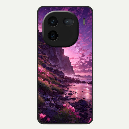  Twilight Blossom Coast Glass Case For iQOO 12 5G back cover – full design glossy printed glass finish