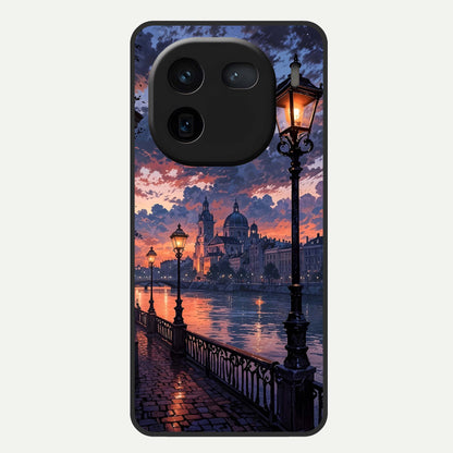  Twilight River Lights Glass Case For iQOO 12 5G back cover – full design glossy printed glass finish
