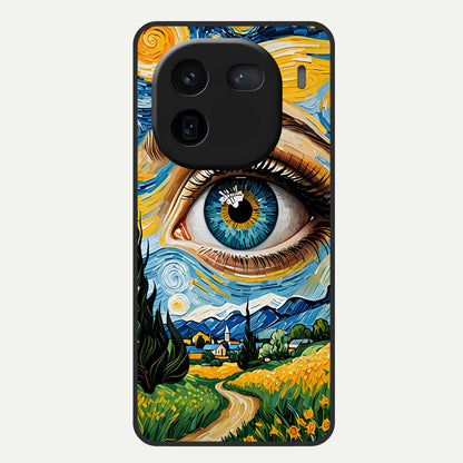  Van Gogh Eye Glass Case For iQOO 12 5G back cover – full design glossy printed glass finish