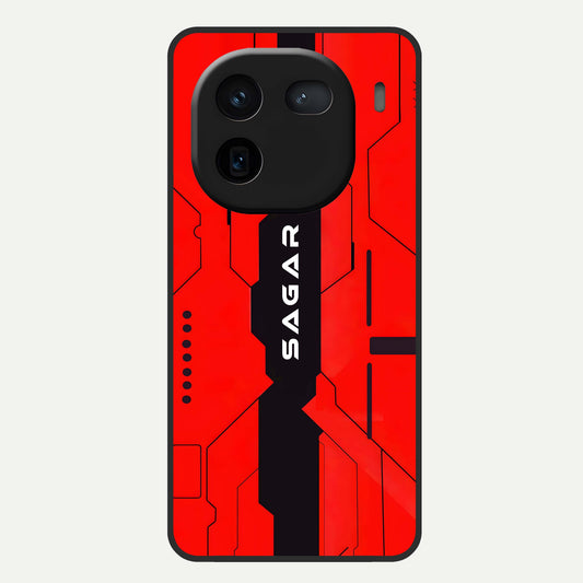  Voltage Rise CYBERPUNK Custom Name Glass Case For iQOO 12 5G back cover – personalized glossy printed glass finish