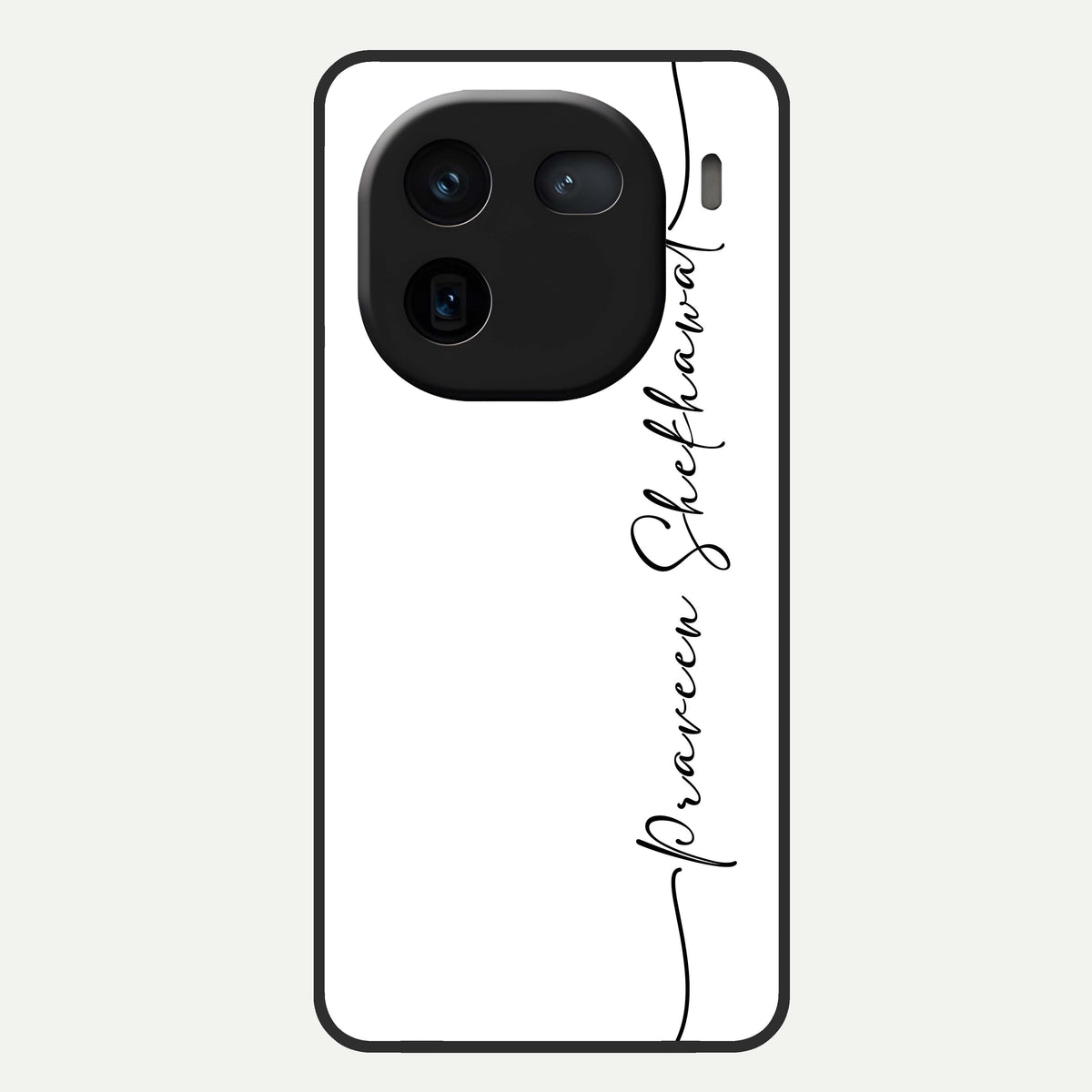  White Tune Custom Name Glass Case For iQOO 12 5G back cover – personalized glossy printed glass finish