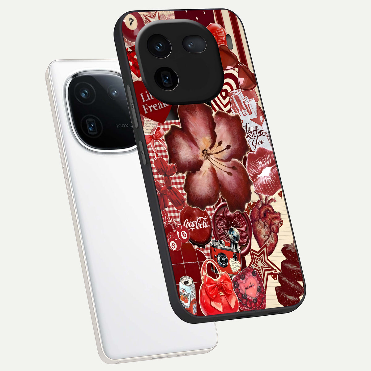  Aesthetic Little Freak phone case For iQOO 12 5G showing premium glass back cover with detailed artwork