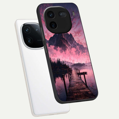  Beautiful Mountain View phone case For iQOO 12 5G showing premium glass back cover with detailed artwork