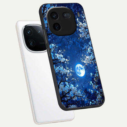 Blossom Moonlight Sky phone case For iQOO 12 5G showing premium glass back cover with detailed artwork