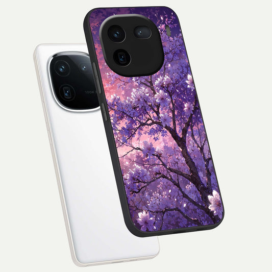  Blossom Tree phone case For iQOO 12 5G showing premium glass back cover with detailed artwork