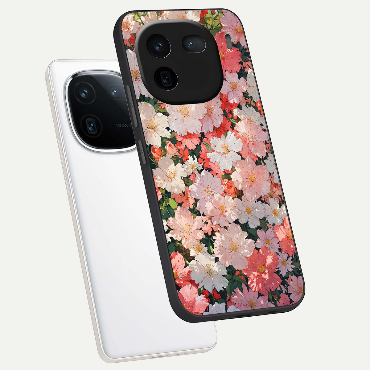  Blush Bloom Field phone case For iQOO 12 5G showing premium glass back cover with detailed artwork