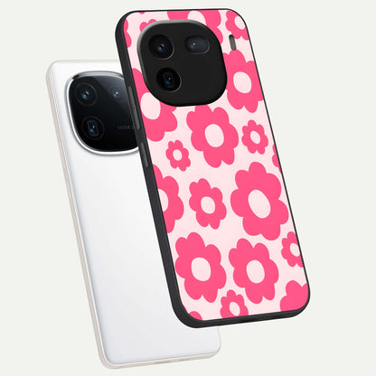  Blush Flower Pop phone case For iQOO 12 5G showing premium glass back cover with detailed artwork
