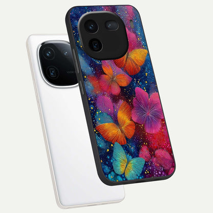  Butterfly Dream Mist phone case For iQOO 12 5G showing premium glass back cover with detailed artwork