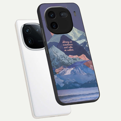  Celestial Mountain Calm phone case For iQOO 12 5G showing premium glass back cover with detailed artwork