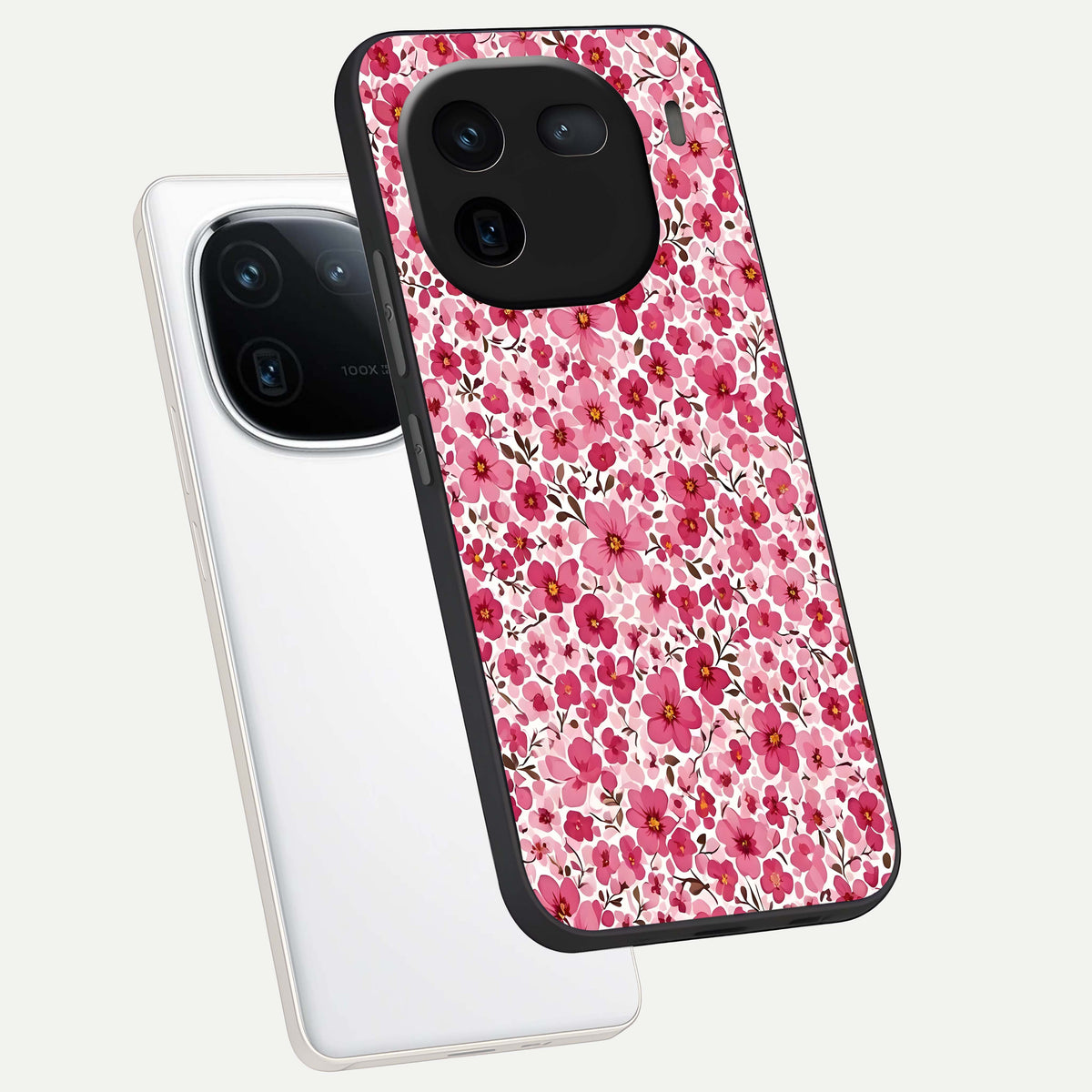  Cherry Blossom Charm phone case For iQOO 12 5G showing premium glass back cover with detailed artwork