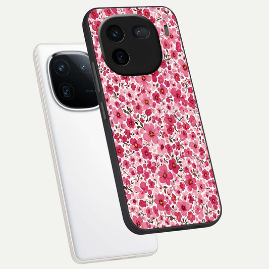  Cherry Blossom Charm phone case For iQOO 12 5G showing premium glass back cover with detailed artwork