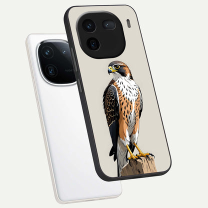  Clever Eagle phone case For iQOO 12 5G showing premium glass back cover with detailed artwork