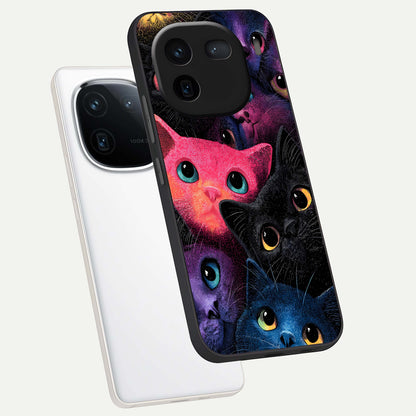  Cosmic Cats Dreams phone case For iQOO 12 5G showing premium glass back cover with detailed artwork