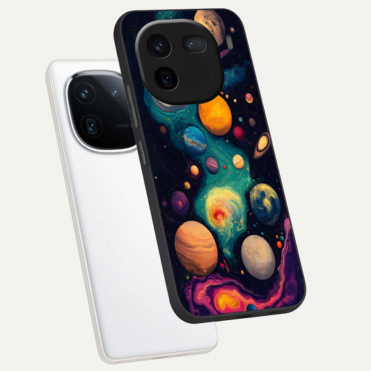  Cosmic Planet Journey phone case For iQOO 12 5G showing premium glass back cover with detailed artwork