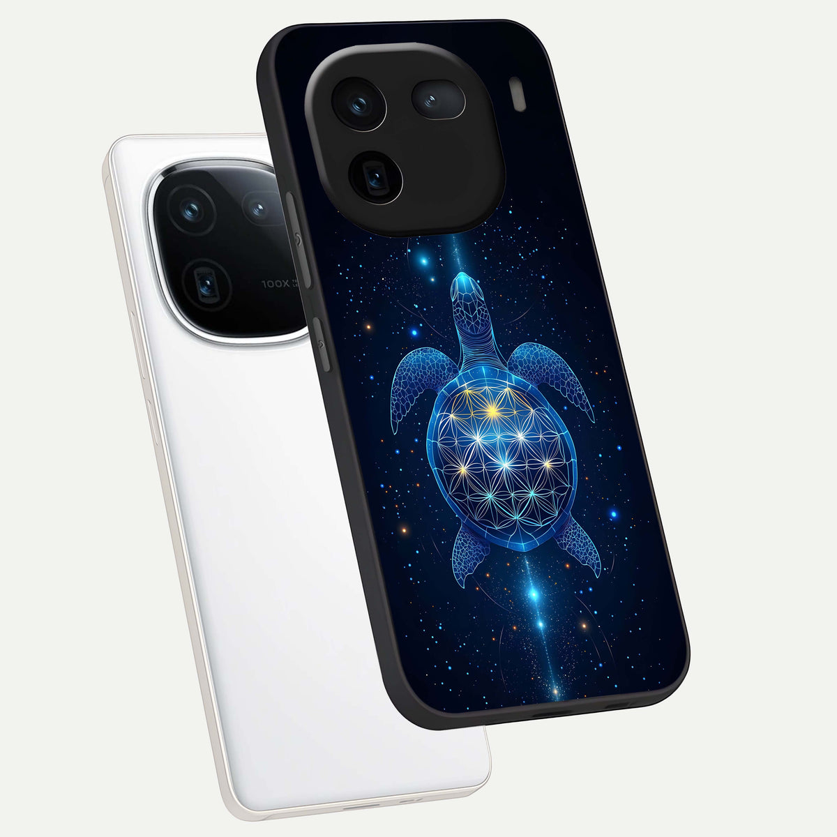  Crimson Blue Turtle phone case For iQOO 12 5G showing premium glass back cover with detailed artwork