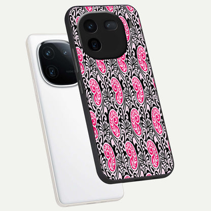  Crimson Paisley Charm phone case For iQOO 12 5G showing premium glass back cover with detailed artwork