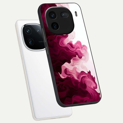  Crimson Wave Flow phone case For iQOO 12 5G showing premium glass back cover with detailed artwork