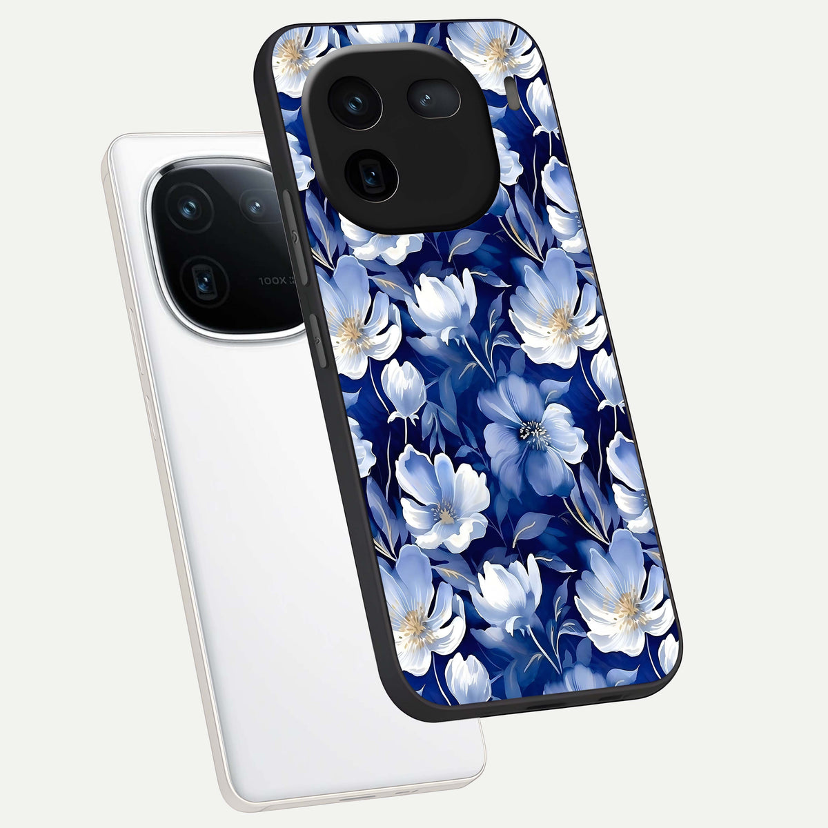  Cute Floral Patterns phone case For iQOO 12 5G showing premium glass back cover with detailed artwork